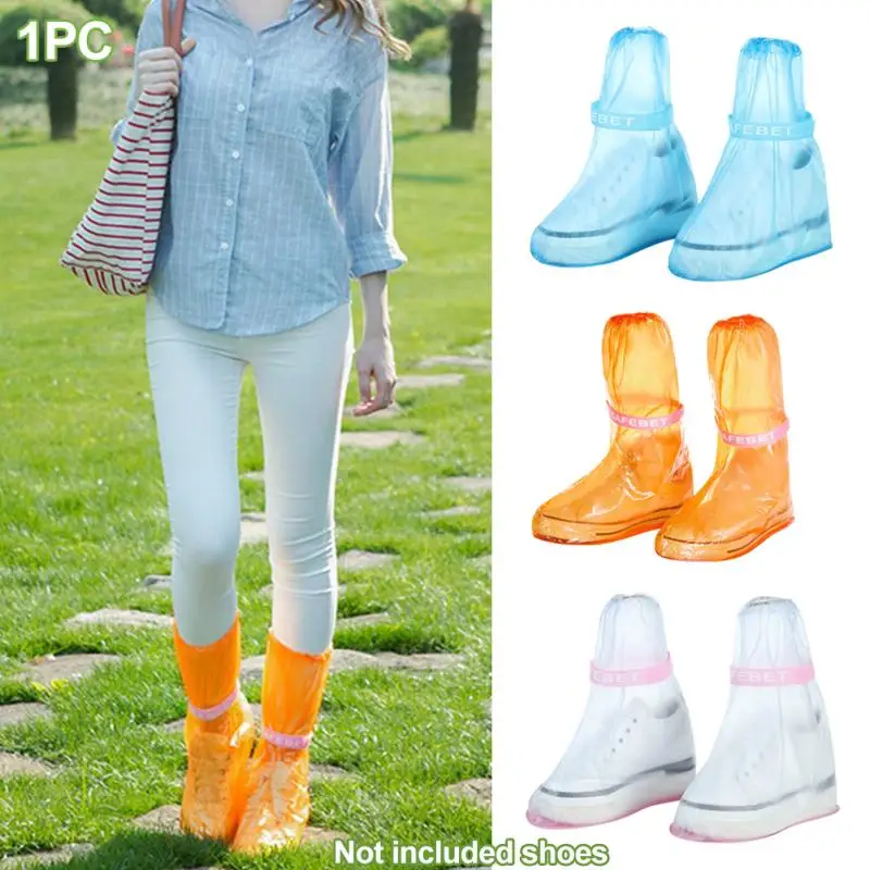 Водонепроницаемые защитные чехлы для обуви 1 пара унисекс с лентой дождя высокие