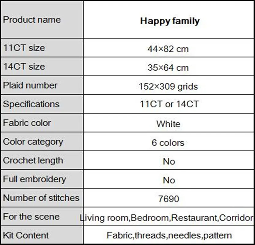 

Happy family blessing home decoe painting counted printed on the canvas DMC 11CT 14CT kit Cross Stitch Embroidery needlework Set