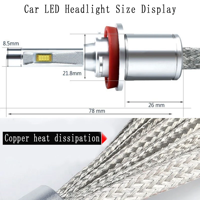 JSTOP Super Bright Car Headlights H7 H1 LED Auto Bulb 48W canbus lamp led Automobiles Headlamp 6000K High/low beam headlight | Автомобили