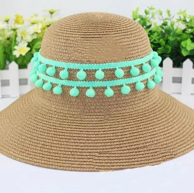 Light green 1 ярд помпоны отделка кружевной ткани шитье помпоны кисточка для волос шар кружева RibbonTrim лента украшение бахромой DIY для швейный Декор - Цвет: Light green