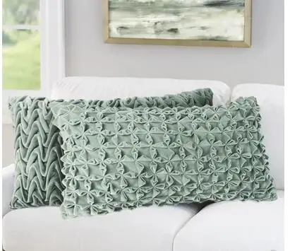 Плоский бархат голубой наволочка Джейн Европейский современный Чистый хлопок