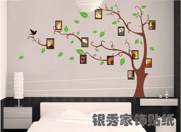 Большая Птица зеленое дерево фоторамка цветок наклейка на стену Наклейки стены