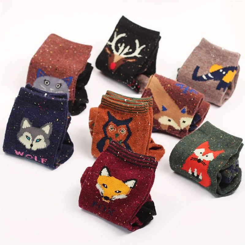 3 пар/лот женские зимние толстые теплые шерстяные носки в стиле ретро хлопковые с