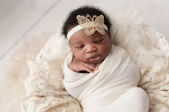 60 шт./лот повязка на голову с бантом бабочкой для девочек новорожденных детское