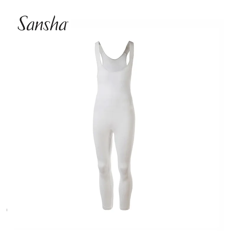 Sansha мужской комбинезон без рукавов из хлопка и лайкры Белый спортивный костюм