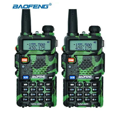 2 шт Baofeng UV-5R Двухдиапазонная рация UHF VHF радио связь UV5R портативная Рация Набор Baofeng 5R радиоприемники черный - Цвет: Camouflage