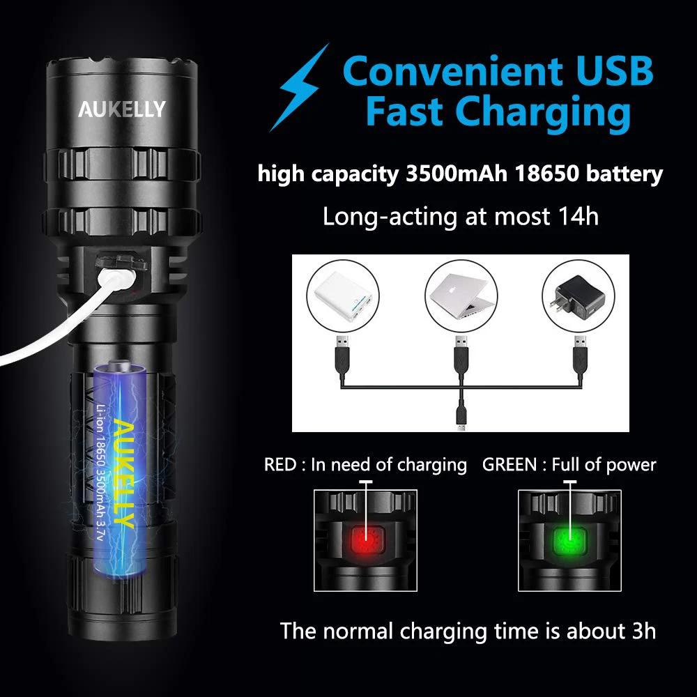 Микро USB фонарик Тактический дальний фонарь водонепроницаемый супер яркий Linternas Высокой Мощности