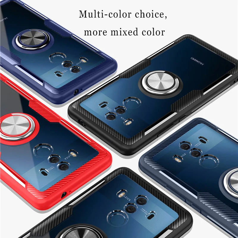 Адсорбция Магнитный Автомобильный кронштейн Прозрачный чехол для Huawei mate 10