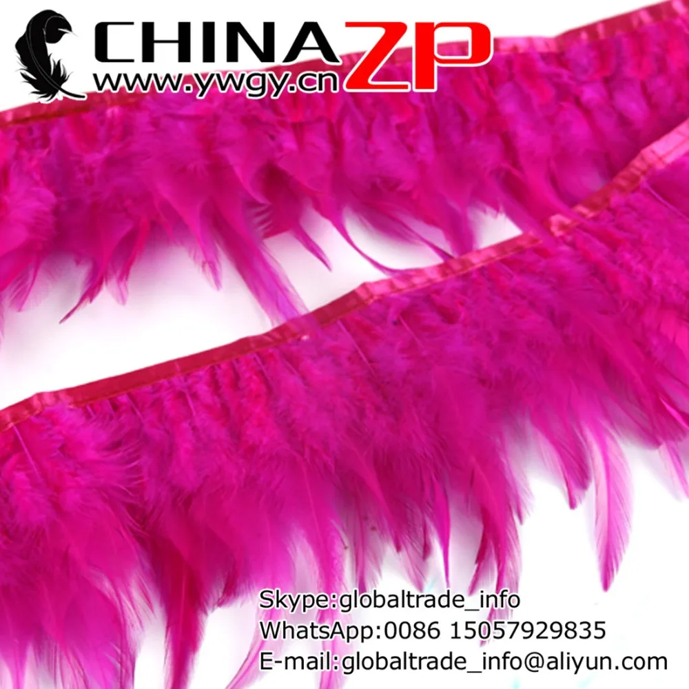 

CHINAZP Factory Wholesale and Retail Beautiful Dyed Hot Pink Rooster Saddle Feathers Trim