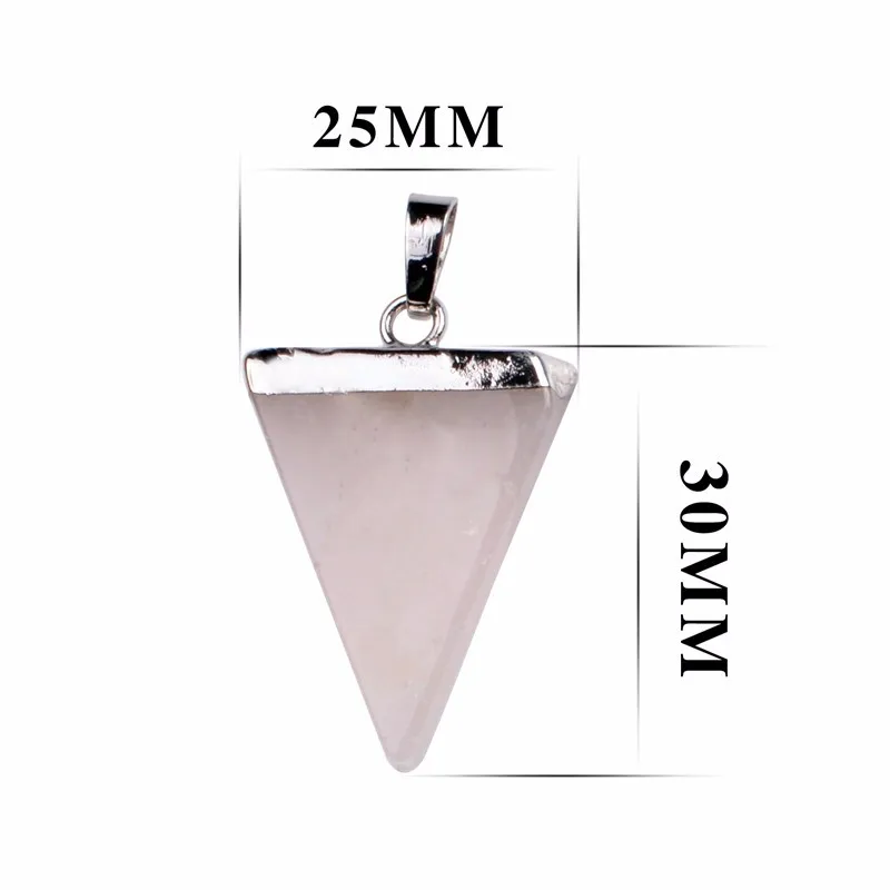 Drop shipping Women Men Summer Jewelry Triangle Natural Stone Pendant Quartz   Crystal Collars femme