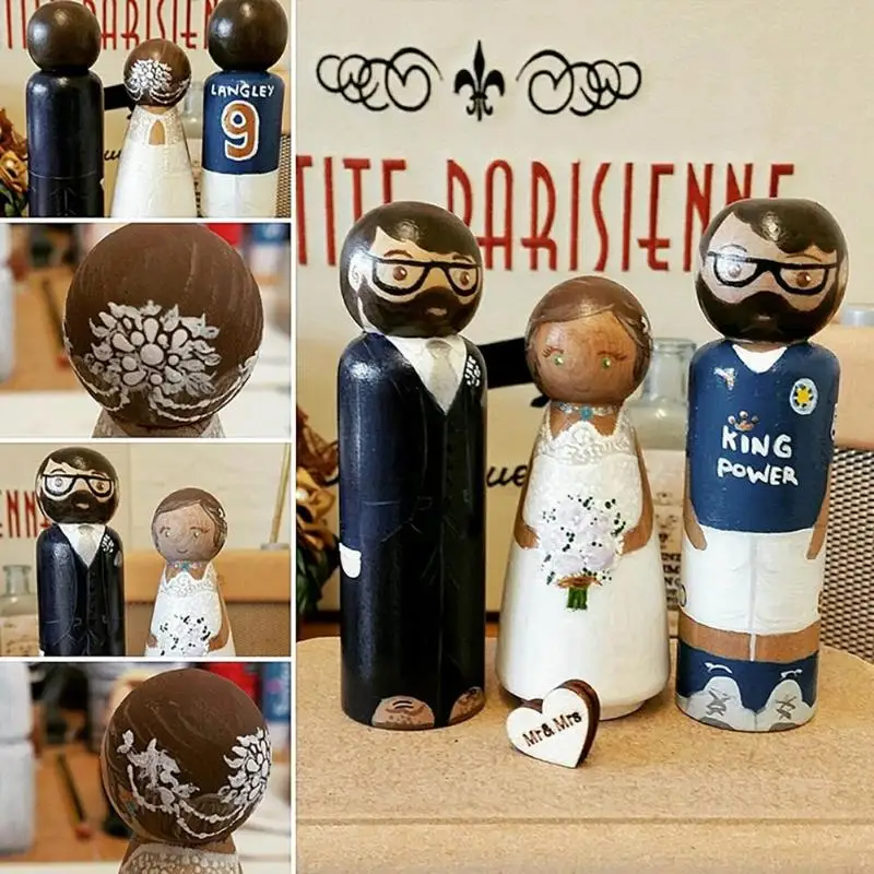 10 шт./компл. деревянная кукла колышек Свадебный дом ручная работа кукольная для