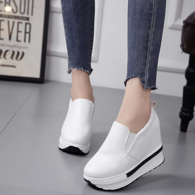 HIBISMIX/Брендовая женская повседневная обувь; сезон весна-осень; женская обувь на танкетке; обувь на толстой подошве; слипоны на платформе; кроссовки; 1229