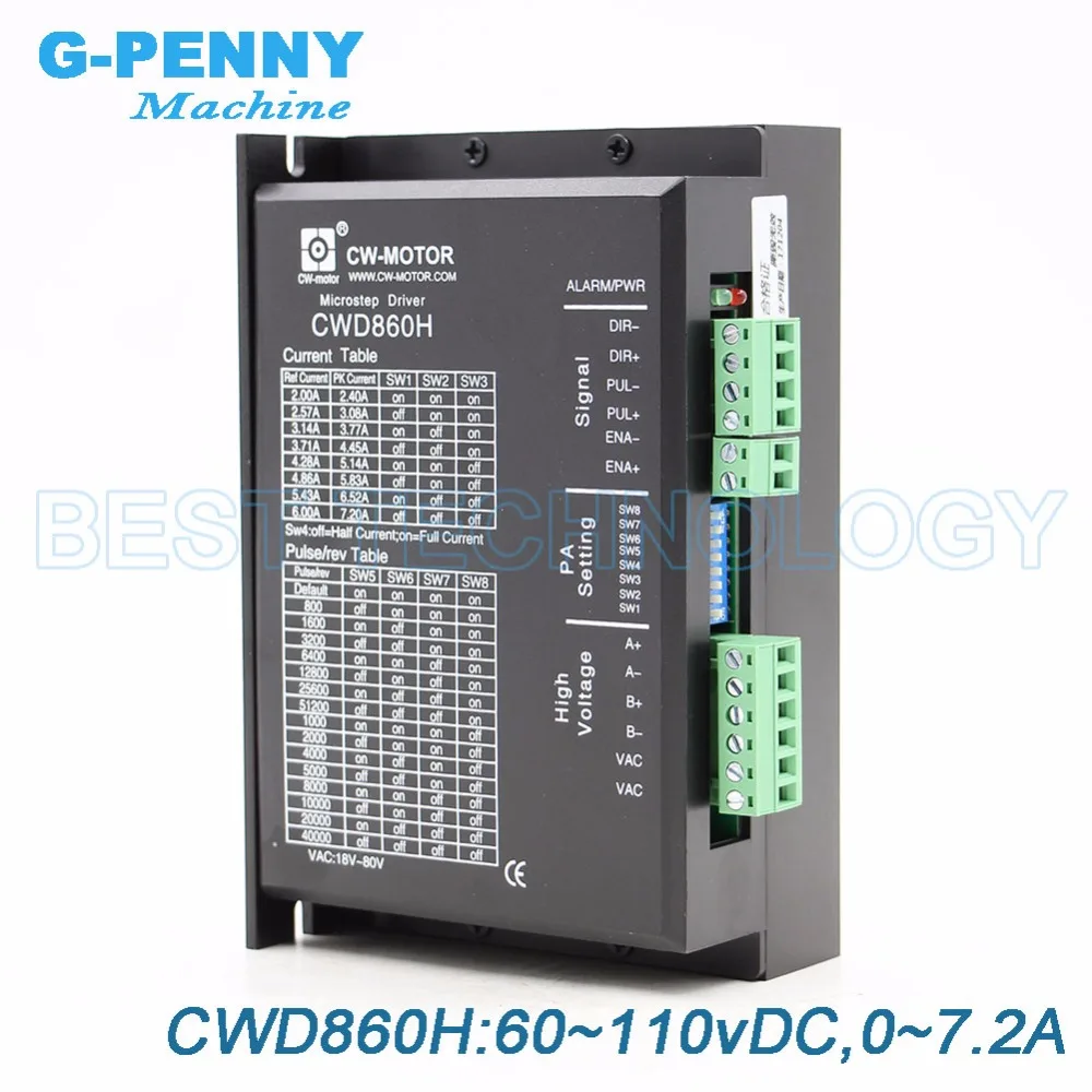 Новое поступление! Nema 34 шаговый двигатель привод 0-7.2A 60-110vDC/40-80vAC CWD860H для Nema34 шаговый двигатель