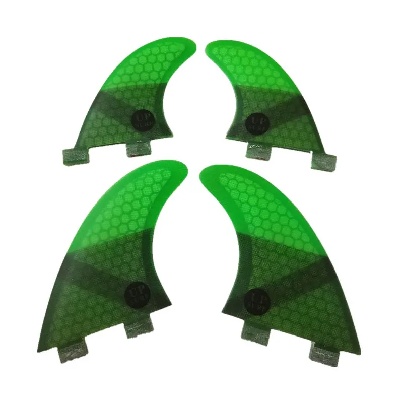 Green Ласты для серфинга, новинка, FCS G5+ GL в комплекте, 4 цвета, соты, логотипы для серфинга, FCS Quad fin наборы - Color: Green