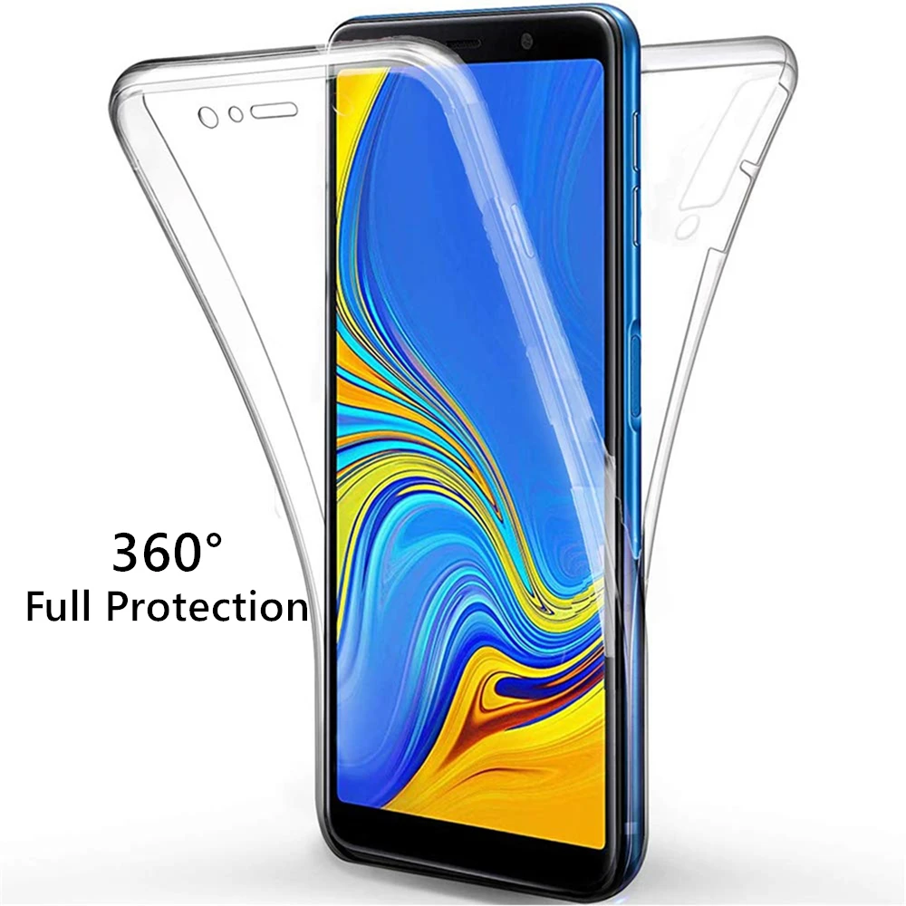 360 Мягкий ТПУ чехол с полным покрытием для Samsung Galaxy M10 M20 M30 A10 A20 A20e A30 A40 A40s A50 A60 A70 2019
