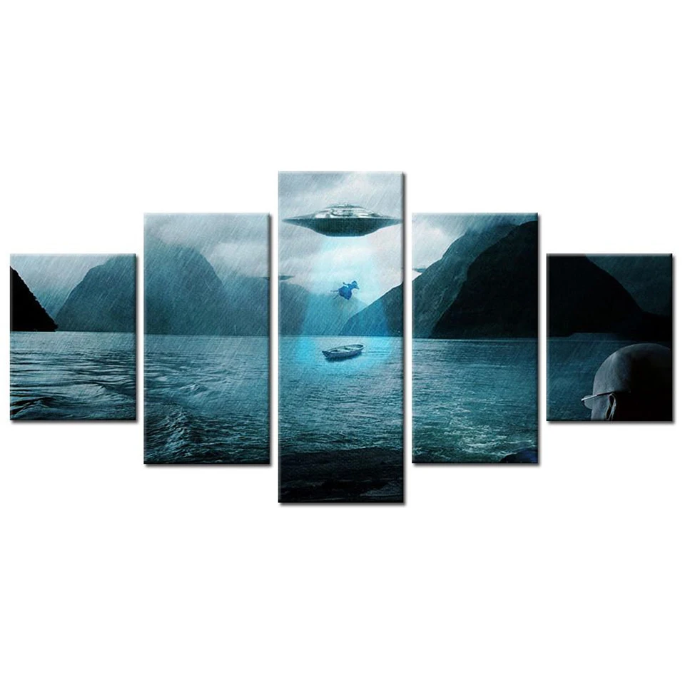 Современные рамки для живописи модульные дешевые картины 5 панелей космический