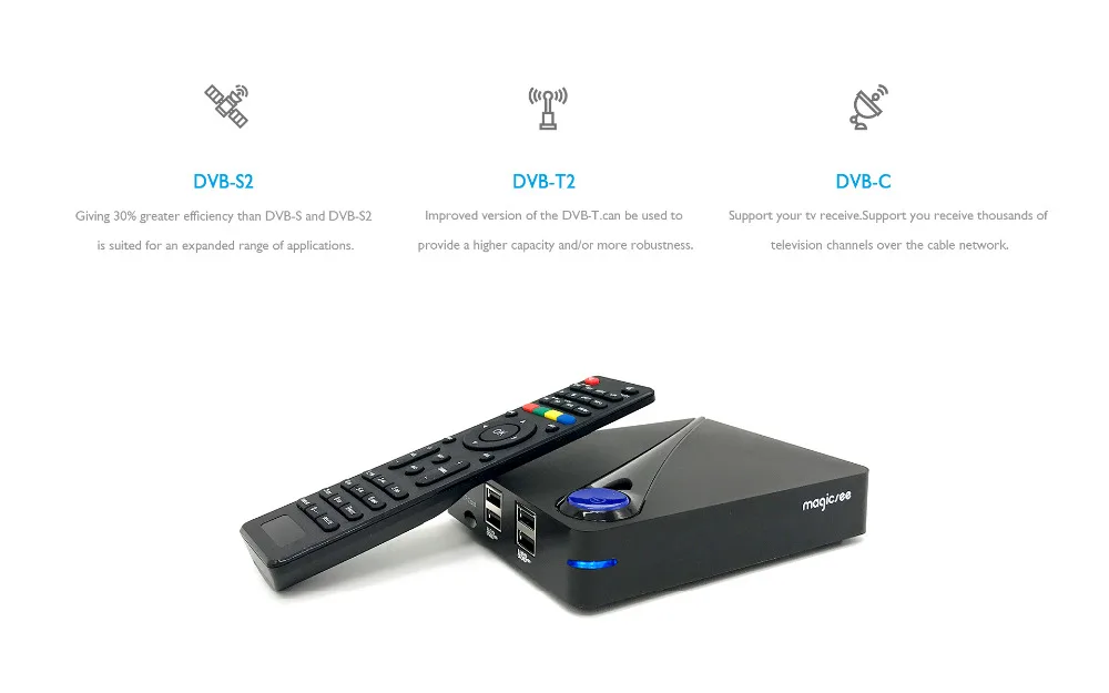 Magicsee C300 Pro Amlogic S912 Восьмиядерный ТВ приставка 2+ 16GB Android 4K Смарт ТВ приставка DVB-S2 DVB-T2 кабель 2,4G WiFi смарт медиаплеер