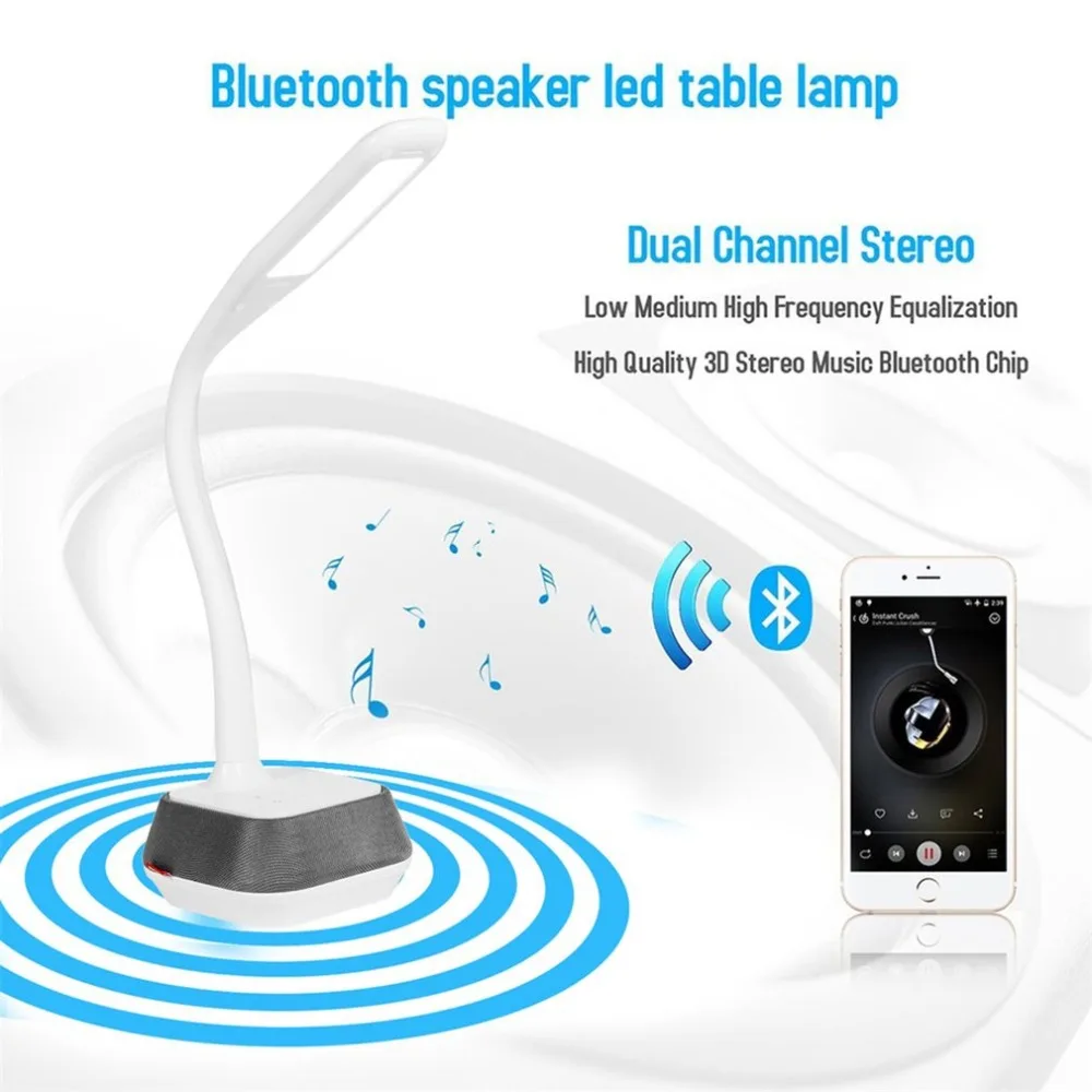 M6 Беспроводной Bluetooth V2.1 Динамик светодиодный настольная лампа сенсорный диммер