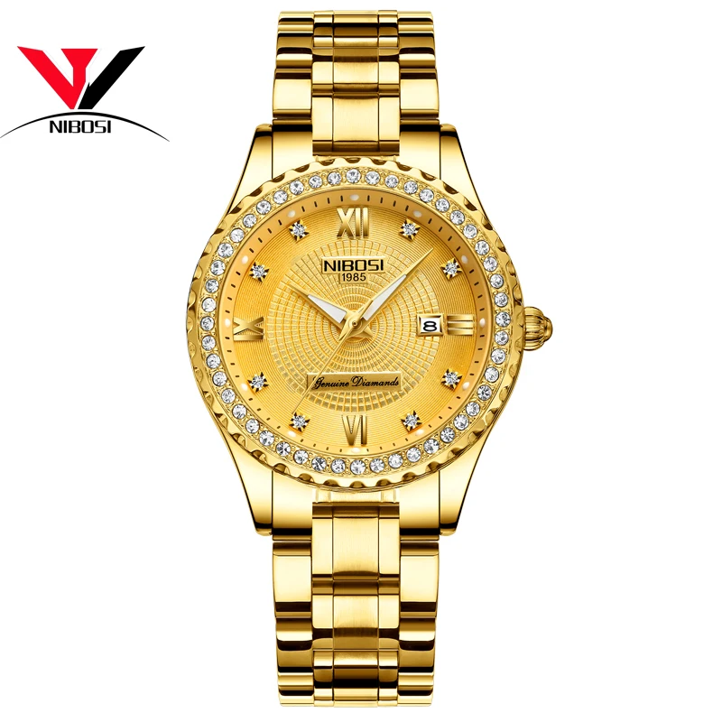 Relogio Feminino NIBOSI брендовые роскошные женские часы из нержавеющей стали 2018 с