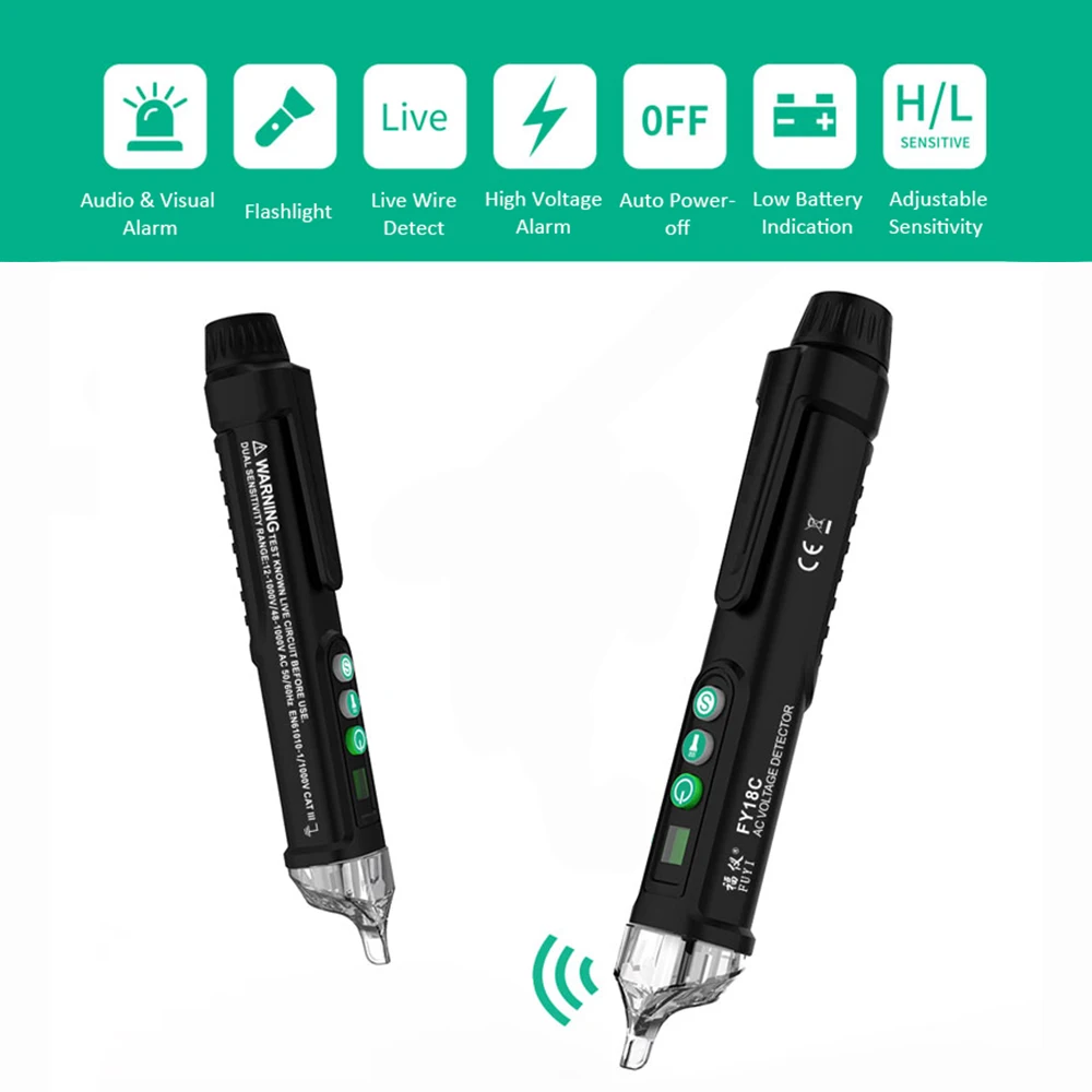FUYI портативный бесконтактный Тестер Напряжения переменного тока ручка в форме