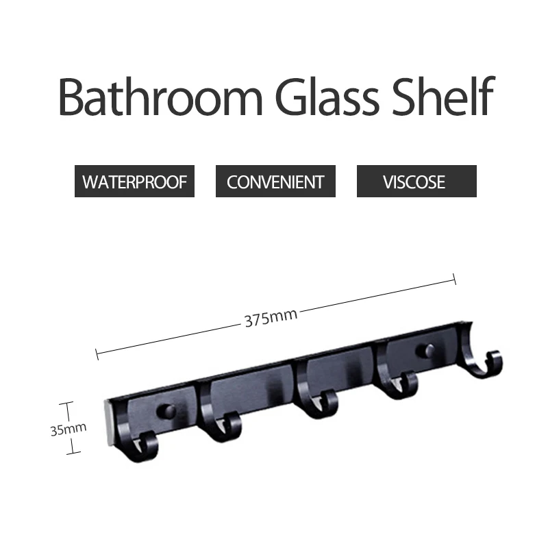 Неперфорированные аксессуары для ванной комнаты черная вешалка полотенец