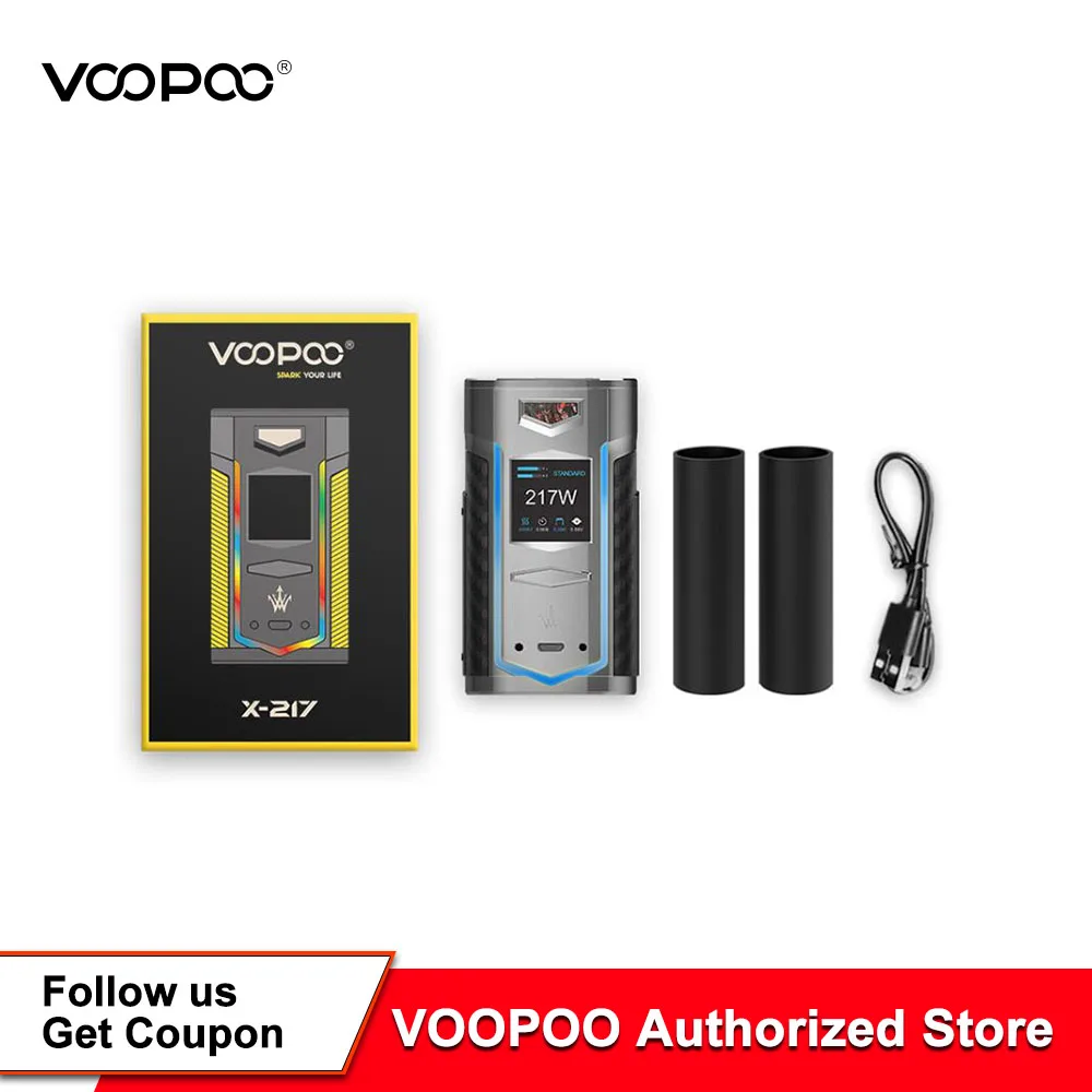 Оригинальная электронная сигарета VOOPOO X217 TC Box Mod 217W GENE.FAN Chip VS Drag 2/Luxe /Drag Mini E|Батареи