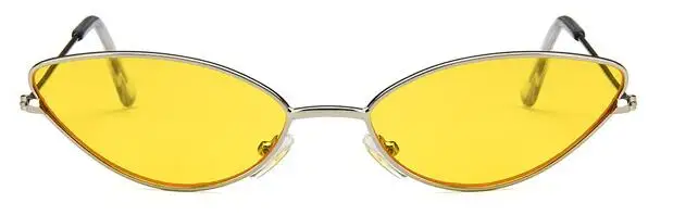silver yellow Женские солнцезащитные очки, Роскошные, кошачий глаз, фирменный дизайн, металлическая оправа, новинка, золото, красный цвет, Ретро стиль, кошачий глаз, модные солнцезащитные очки, женские очки - Цвет линз: silver yellow
