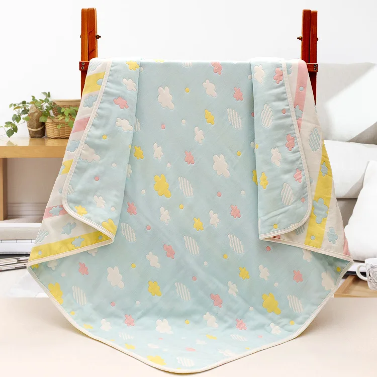 COLORFUL CLOUD GREEN 6 слоев детское одеяло Многофункциональный Хлопковые газовые гольфы до колена постельные принадлежности Стёганое одеяло сиденья на осень новорожденных Одеяло детский банный Полотенца - Цвет: COLORFUL CLOUD GREEN