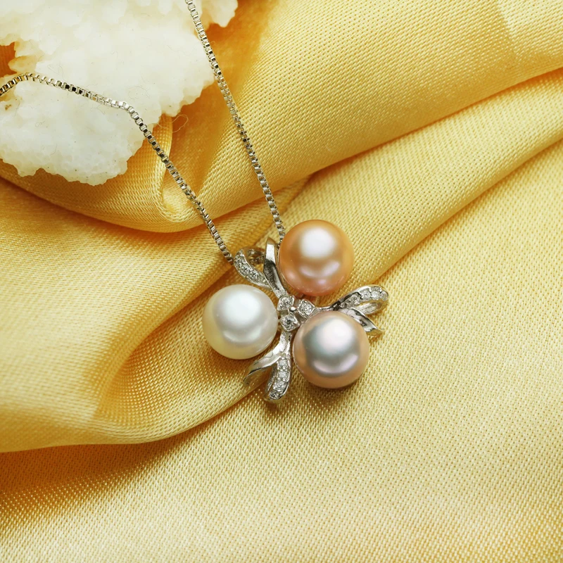 FENASY Fine Jewelry Pearl necklace ,Bohemia 2017 White pink purple pearl jewelry charm necklace women pearl pendant AliExpress