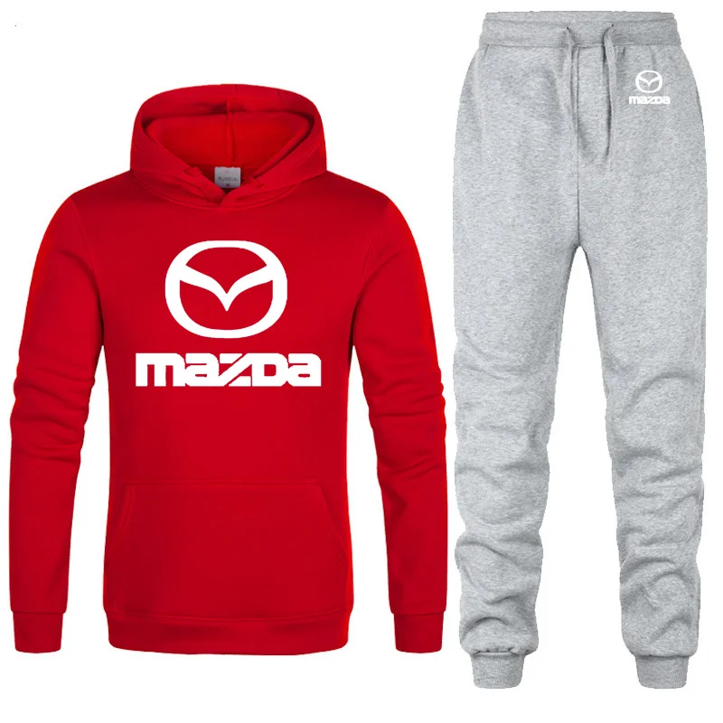 Толстовки мужские для автомобилей Mazda с логотипом, унисекс, толстовка, модная мужская толстовка с капюшоном в стиле хип-хоп harajuku, повседневные флисовые толстовки, штаны, костюм из 2 предметов - Цвет: 808