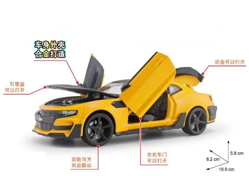 1/24 Diecasts& игрушечный транспорт Chevrolet Camaro Континентальная модель автомобиля коллекция автомобилей игрушки для мальчика Детский подарок brinquedos
