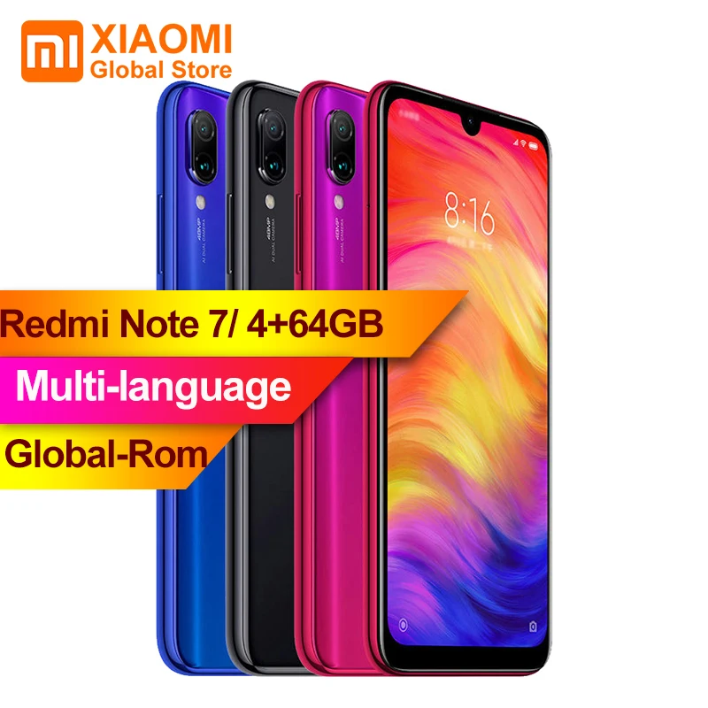 XIAOMI Redmi Note 7 4 ГБ ОЗУ 64 Гб ПЗУ S660 Восьмиядерный полноэкранный смартфон 6 3 дюйма 2340x1080