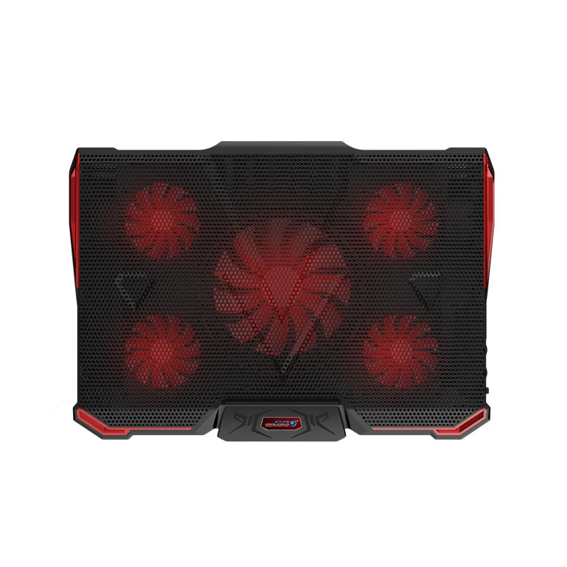 Universal Laptop cooler 5 fans 2 USB ports mute light notebook cooling pad for 15.6/17/18/19 inch adjustable stand | Компьютеры и офис