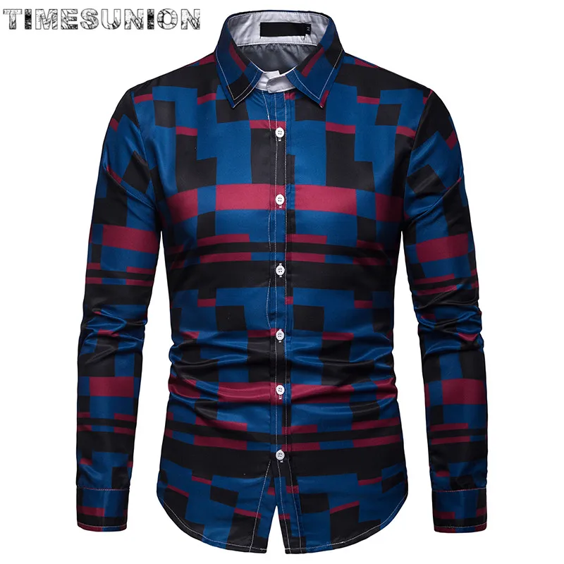 Мужская рубашка в клетку с длинным рукавом облегающая по стандарту тонкая мягкая