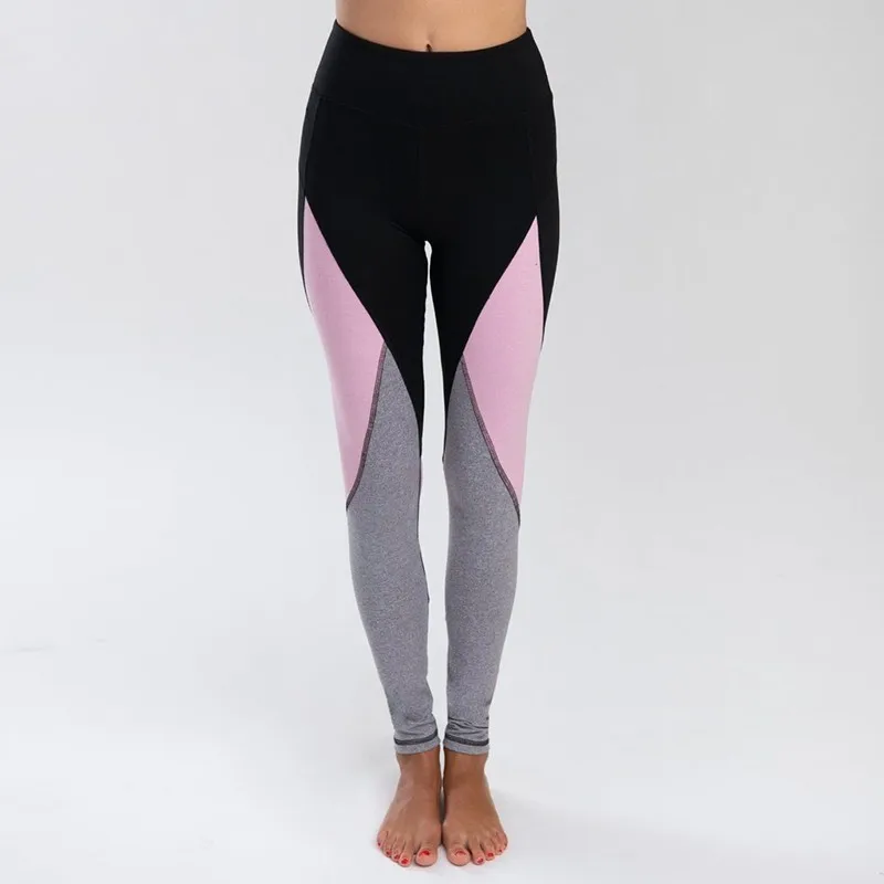 Сексуальные эластичные Лоскутные штаны для йоги женские дышащие фитнеса и
