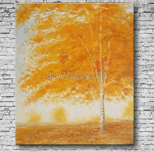 Free Shipping !!! 100% Handmade Modern Birch forest landscape Oil Painting On Canvas Wall Art Top Home Decoration BHL005 | Дом и сад