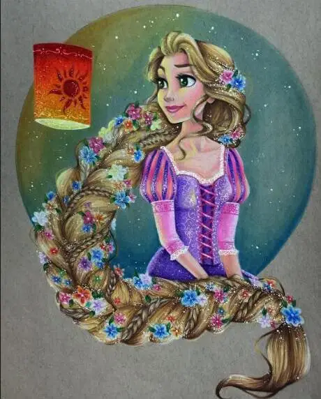 Новинка, 5D, сделай сам, алмазная живопись, мультфильм, принцесса, стразы, мозаика, красивая принцесса, украшение для комнаты, подарок - Цвет: Красный