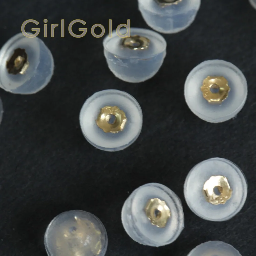 Серьги бабочки из настоящего золота 14K застежка для сережек задняя часть