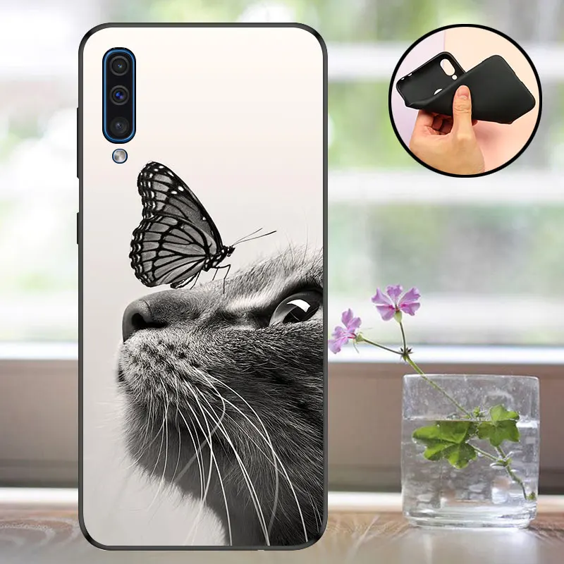 Чехол для samsung Galaxy A50, черный матовый чехол для samsung A50, силиконовый чехол ТПУ для телефона Galaxy A 50 A505F Capa - Цвет: HDM
