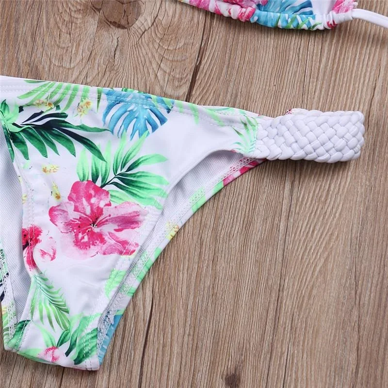 Женский купальник с низкой талией бикини цветочным принтом и пуш