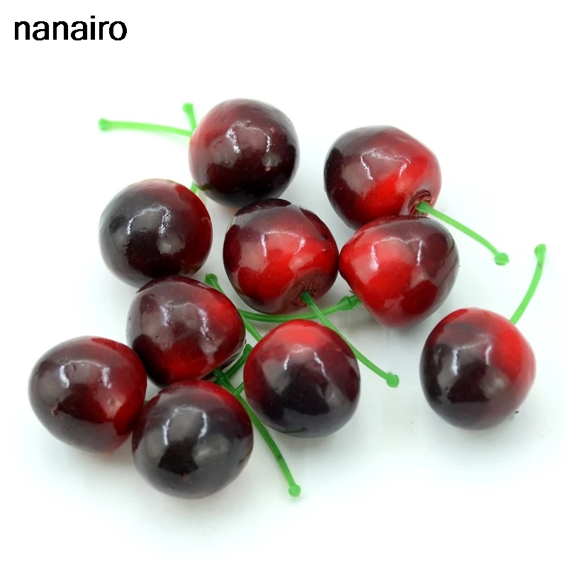 Недорогие искусственные Искусственные Пены 10 шт. имитация фруктов вишни