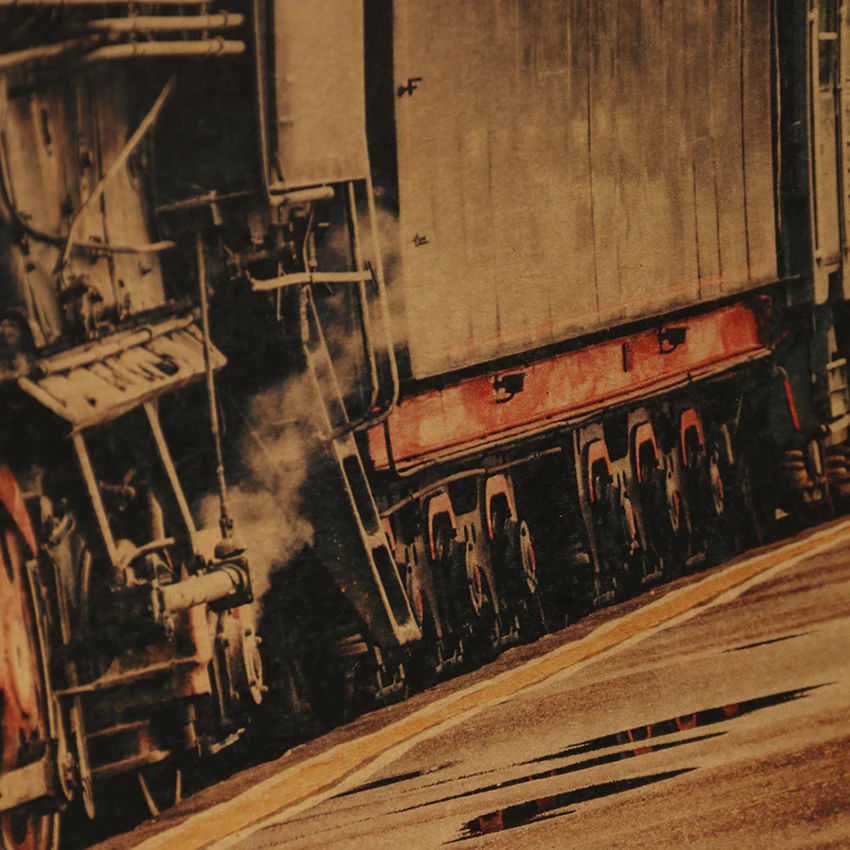 TIE LER винтажный паровой поезд Ностальгический постер из крафтовой бумаги