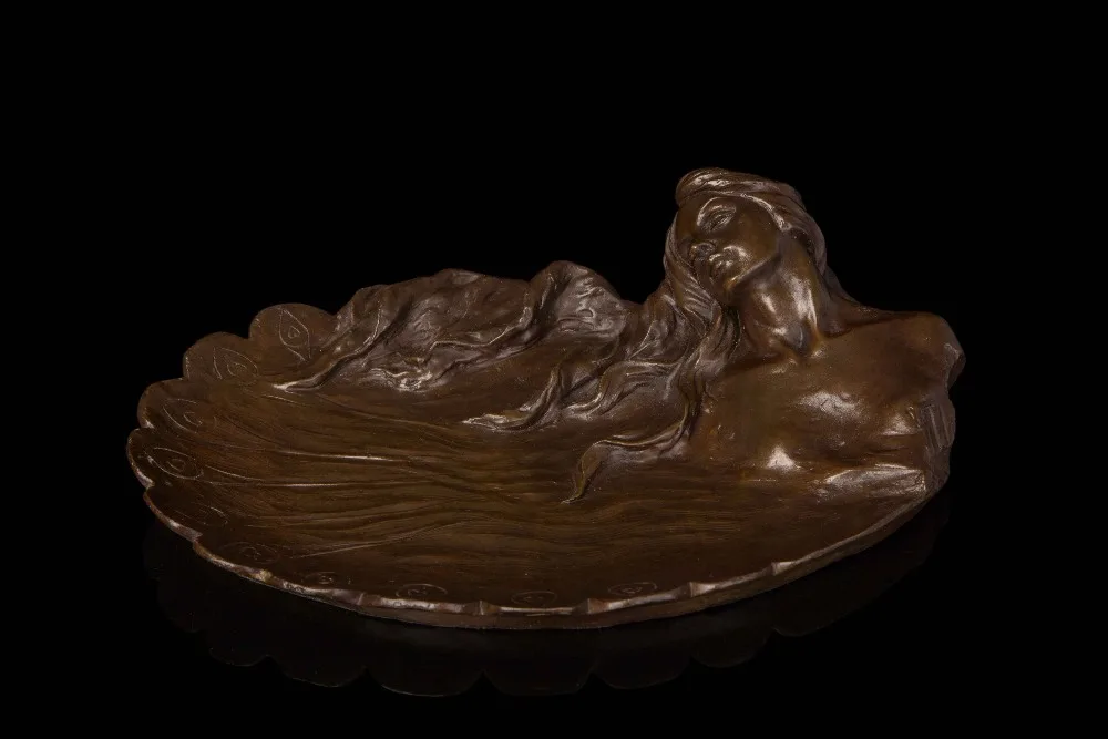 Классические женские бронзовые статуи античный компот sculpure фруктовый поднос