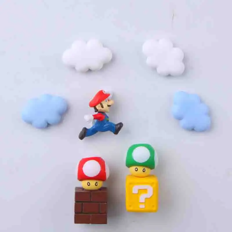 FC игра Принцесса Радуга облака 3D Funy стереоскопический Super Mario Bros магниты на холодильник стикер сообщений детская игрушка подарок на день рождения
