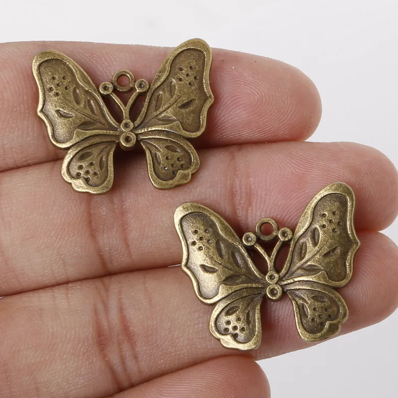 Оптовая продажа винтажные подвески смешанные 10 размеров кулон в виде бабочки