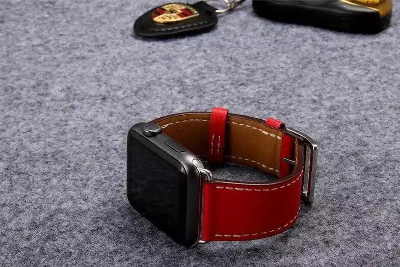 Высококачественный ремешок для часов iwatch series 4 3 2 1 для Apple Watch Band кожаный ремешок 42 мм 38 мм 40 мм 44 мм серия 5