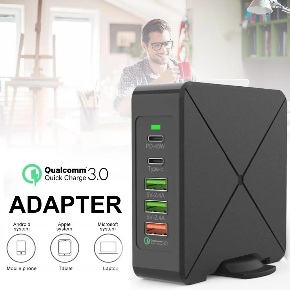 

45W 75W PD Laptop Power Adapter QC3.0 PD Fast Charging Type-C 2.4A Charger USB Jack USB Wall Charger USB C Cable Battery Charger