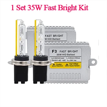 1 Set 35W Xenon Kit 35 Вт Быстрый Яркий комплект автомобильных фар 5500 к Ксенон H7 H1 H11 9005 HB4 9012 D2H hid набор ламп AC 12 в быстрый запуск 35 Вт F3 Балласт реактор - Испускаемый цвет: 1 Set 35W Xenon Kit