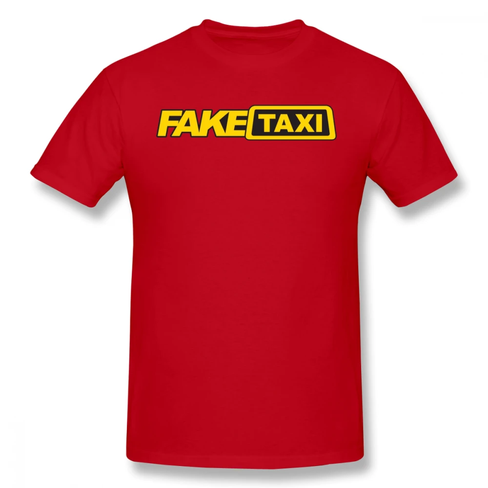 Fake Taxi, Мужская футболка с буквенным принтом, летняя забавная футболка, Мужская футболка с коротким рукавом, больше размера d, Большие футболки размера плюс - Цвет: Red
