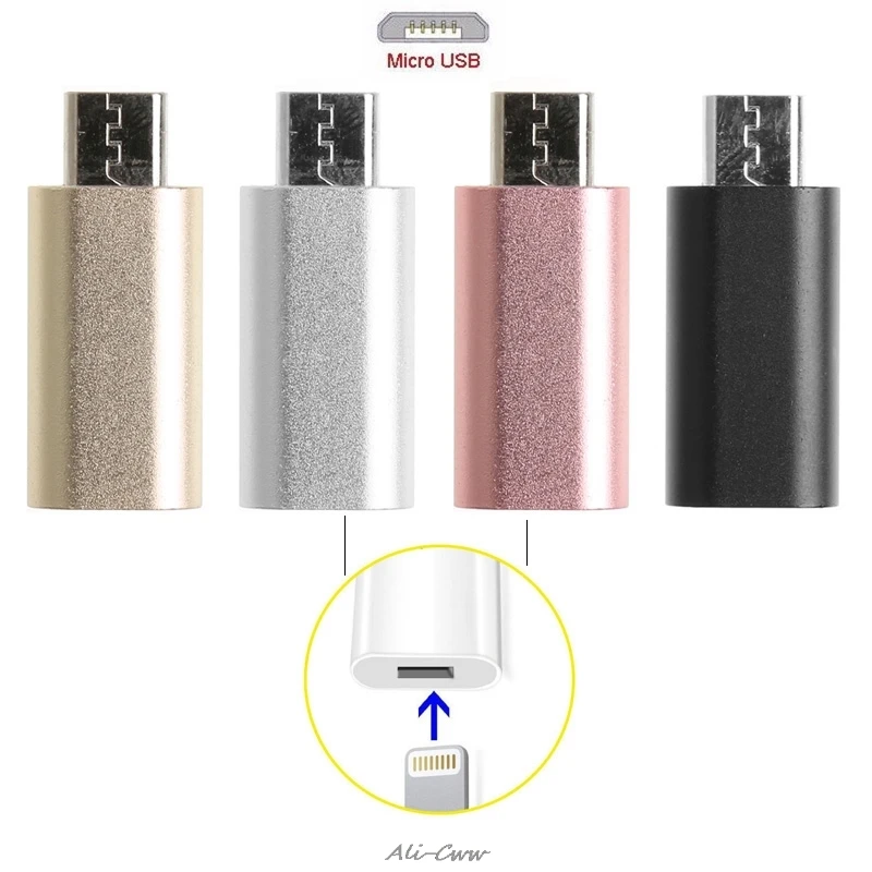 8-контактный Lightning (мама)-Micro USB разъем адаптера конвертера для телефонов на базе